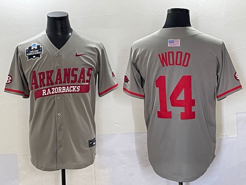Men 2025 Alabama Crimson Tide #14 Wood Grey Nike Joint Name Nike NCAA Jersey style 7->ncaa teams->NCAA Jersey